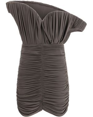 Magda Butrym Asymmetrical Petal Mini Dress - Grey