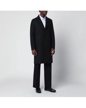 Harris Wharf London Anthracite Single-Breasted Wool Coat - Black