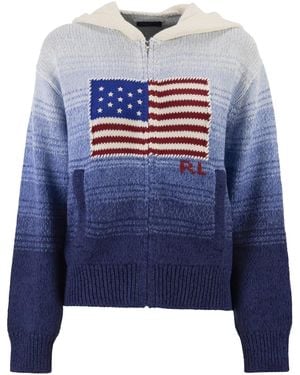 Polo Ralph Lauren Ombré Cotton Hooded Jumper - Blue