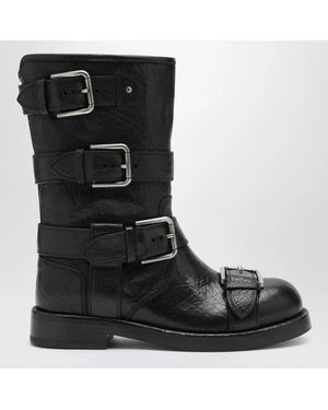 Dolce & Gabbana Dolce&Gabbana Leather Boots With Straps - Black