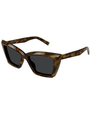 Saint Laurent Havana Havana Acetate Sunglasses - Black