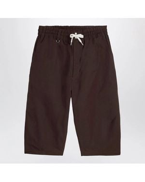 Adidas by Wales Bonner Coffee-Colored Nylon Bermuda Shorts - Brown