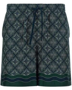 CASABLANCA 'Radiating Monogram' Shorts - Green