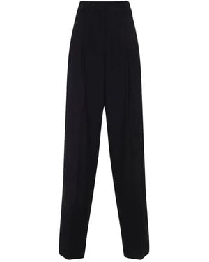 Frankie Shop Lyocell Rayon Wool Trousers - Blue