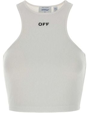 Off-White c/o Virgil Abloh Off Off Stamp Rib Rowing Top - Grey