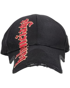 Balenciaga No Closure Gothic Placement Hat - Black