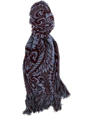 Etro 'Barocco' Jacquard Scarf - Blue