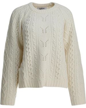 Sandbeige Knitwear - White