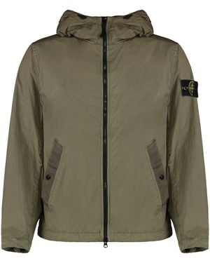 Stone Island Waterproof Jacket With Hood - Green