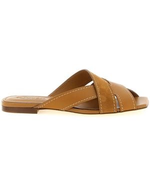Tod's Suede Leather Sandals - Brown