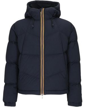 K-Way Hooded Puffer Jacket - Blue