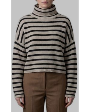 Lisa Yang Zerlina Stripes Sweater - Gray