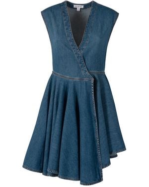 Alaïa Wrap Denim Dress - Blue