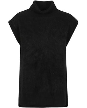 C.t. Plage Cashmere High-Neck Vest - Black