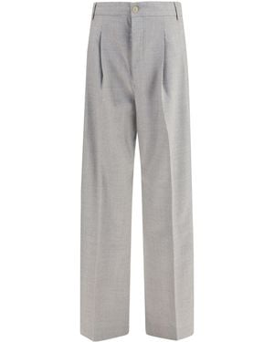 Laneus Wide-Leg Wool Pants - Gray