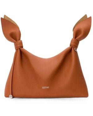 Loewe Paseo Knotted Leather Shoulder Bag - Brown