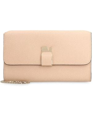 Valextra Nolo Leather Clutch - Natural