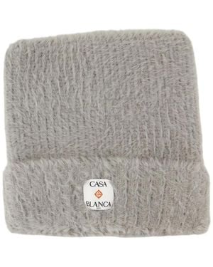 CASABLANCA "Fluffy" Nylon Square Hat - Gray