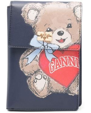 Ganni Recycled Leather Polyurethane Holder - Gray