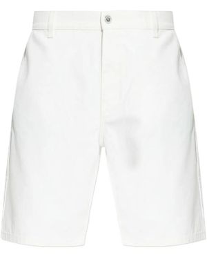Balmain Logo-Patch Denim Shorts - White