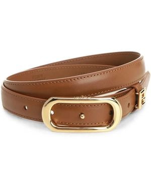Fendi Ff Oval-Buckle Leather Belt - Brown