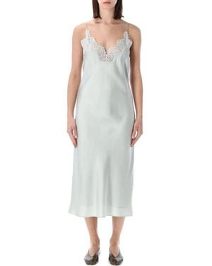 Rohe Lace Silk Slip Dress - Grey