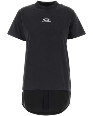Balenciaga Slate Cotton T-Shirt Dress - Black