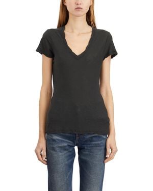 James Perse Cotton V Neck T-Shirt - Black