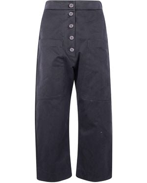 Studio Nicholson Rounded Drop Crotch Pants - Blue