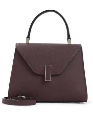 Valextra Dark Flap Top Handle Bag - Brown