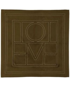 TOTEME Embroidered Monogram Scarf - Green