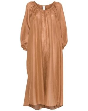 120% Lino Long Dress - Brown