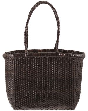 Dragon Weave Braided Leather Bag S - Red