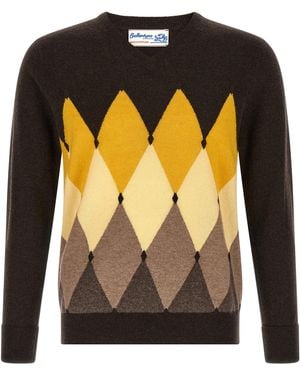 Ballantyne 'Classic Diamond' Intarsia Sweater - Black