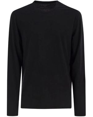 Majestic Long-Sleeved Crew-Neck T-Shirt - Black