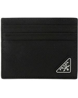 Prada Leather Credit Card Cases - Black