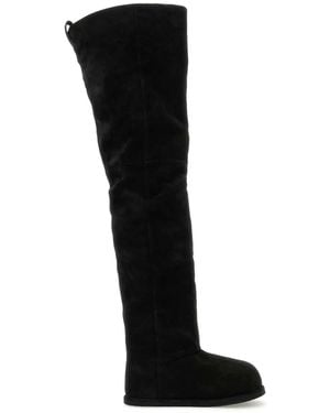 AMINA MUADDI Suede Heidi Over-The-Knee Boots - Black