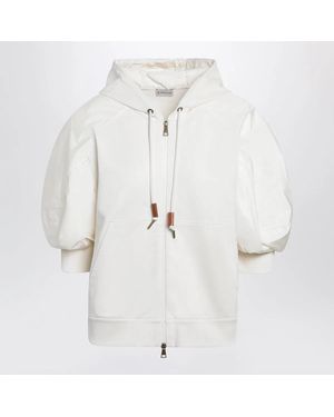 Moncler Shortsleeve Jersey Sweatshirt - White