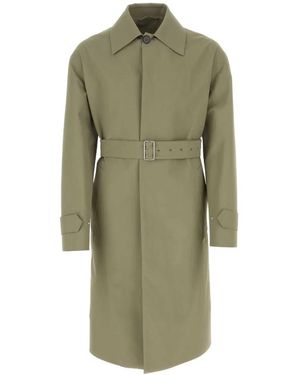 Jil Sander Army Green Cotton Trench Coat