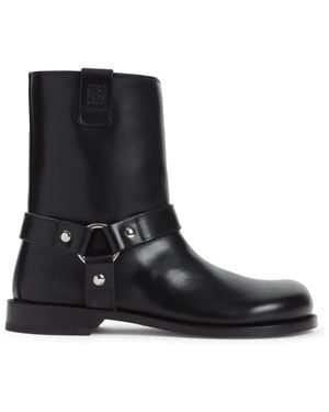 Loewe Campo Biker Shearling Boots - Black