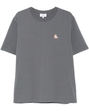 Maison Kitsuné Maison Kitsuné Chillax Fox Cotton T-Shirt - Grey