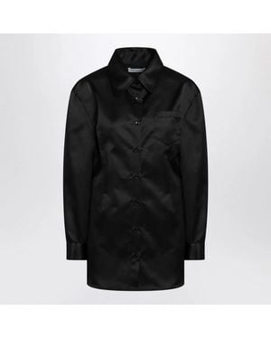 Frankie Shop Satin Shirt Dress - Black