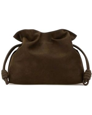 Loewe Nabuk Medium Flamenco Clutch - Brown