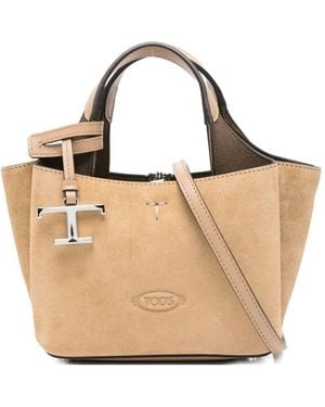 Tod's Suede Medium Bag - Natural