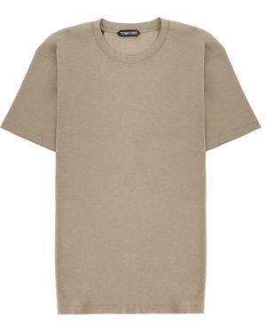 Tom Ford Lyocell And Cotton T-Shirt - Natural