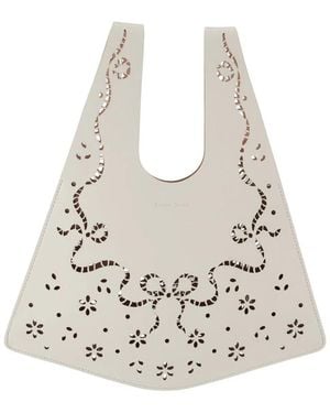 Simone Rocha Mini Lasercut Shopper Bag - White
