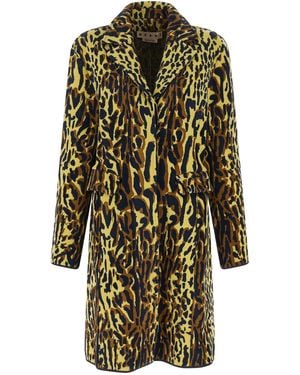 Marni Animalier Jacquard Wool Coat - Multicolour