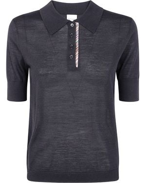 Paul Smith Knitted Short Sleeves Top - Blue