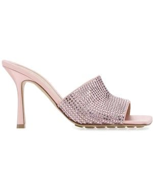Bottega Veneta Satin Stretch Mules - Pink