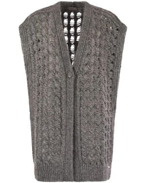Herno Long Sleeveless Cardigan - Gray